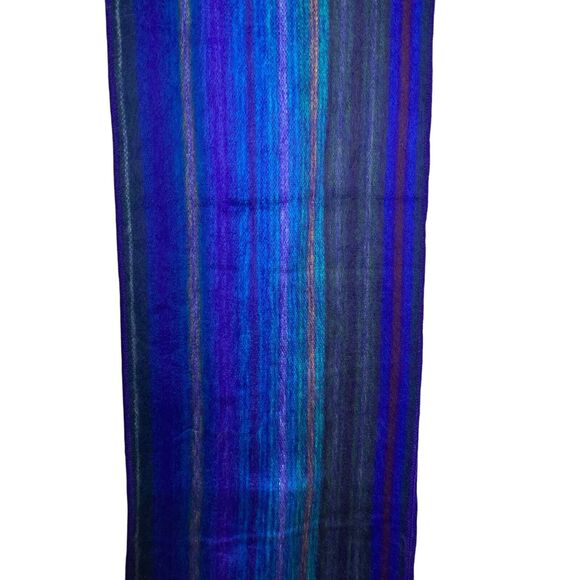 Armor A La Vida Alpaca Wool Blend Scarf Unisex Blue Grey Black 10” X 78” - Picture 3 of 8